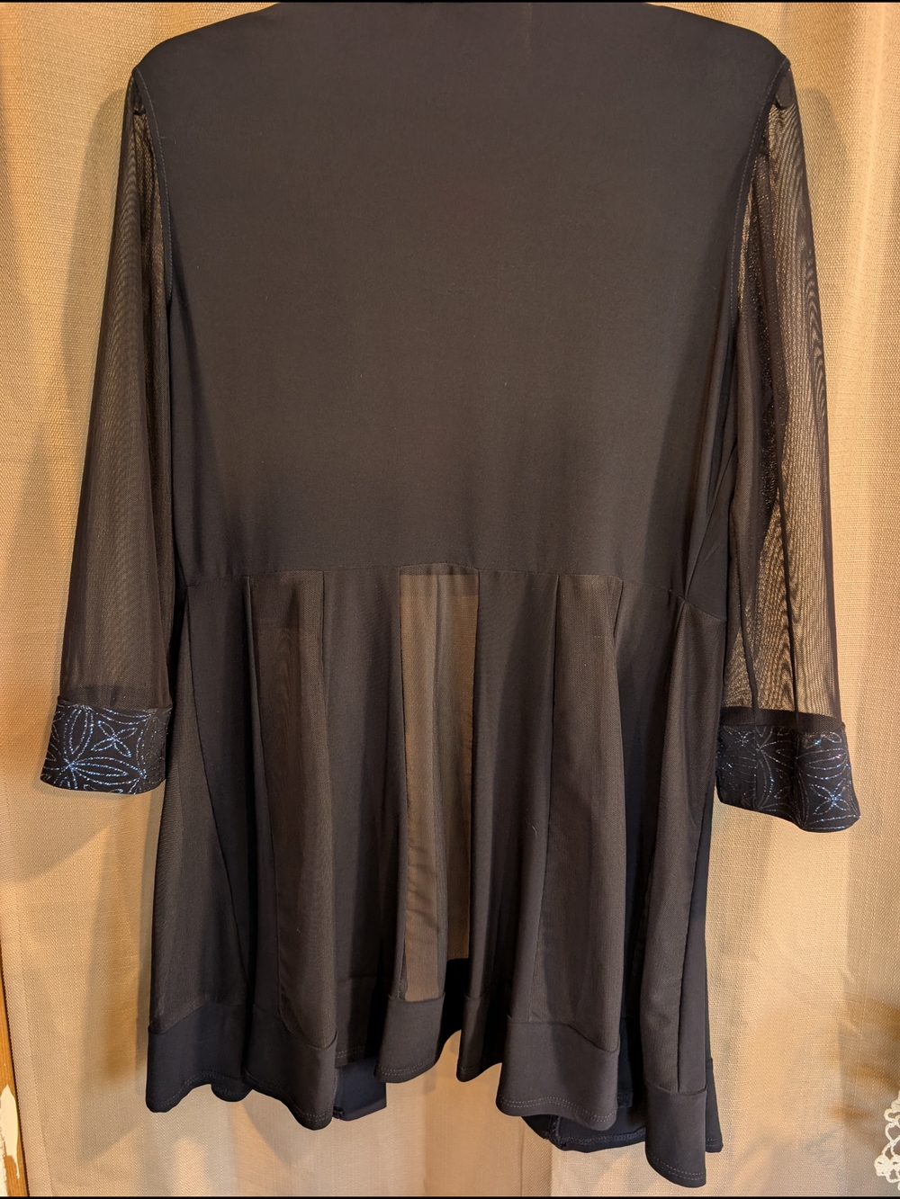 R&M Richards-Black Women's Dress with Blue Sparkle design Neckline With Jacket. - Picture 5 of 15